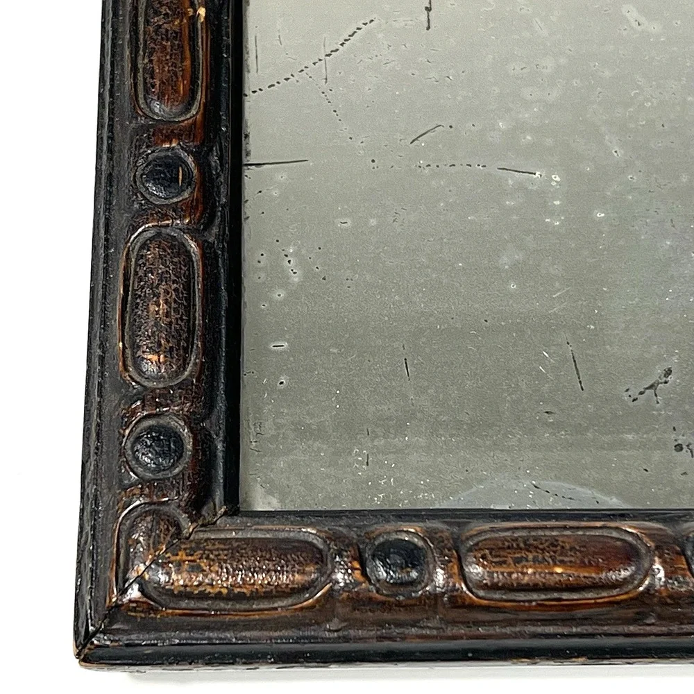 Antique Hand Carved Wood Framed Mirror Free‎ Standing 7